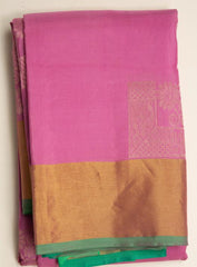 Lotus Pink with Sea soft silk blend Saree