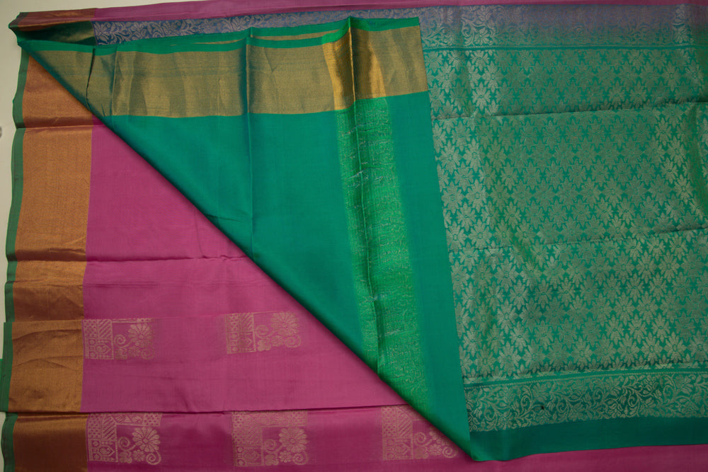 Lotus Pink with Sea soft silk blend Saree