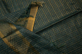 Timber Green Kota Check Saree With Golden Border - MIRASILKS Timber Green Kota Check Saree With Golden Border 