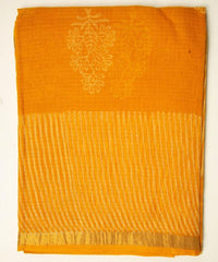 Golden Yellow Chanderi Doriya Print Saree