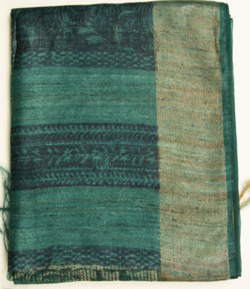 Green Moonga Pure Tissue Saree