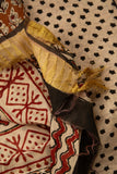 Dark Mustard Chanderi Saree With Temple Print and Golden Border - MIRASILKS Dark Mustard Chanderi Saree With Temple Print and Golden Border 
