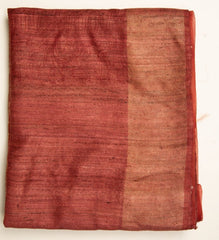 Brown Rust Pure Tissue Moonga saree