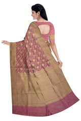 Baby pink banaras tissue kora saree